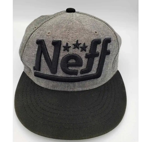 Neff men’s black and gray snap back cap one size fits most - Picture 1 of 7